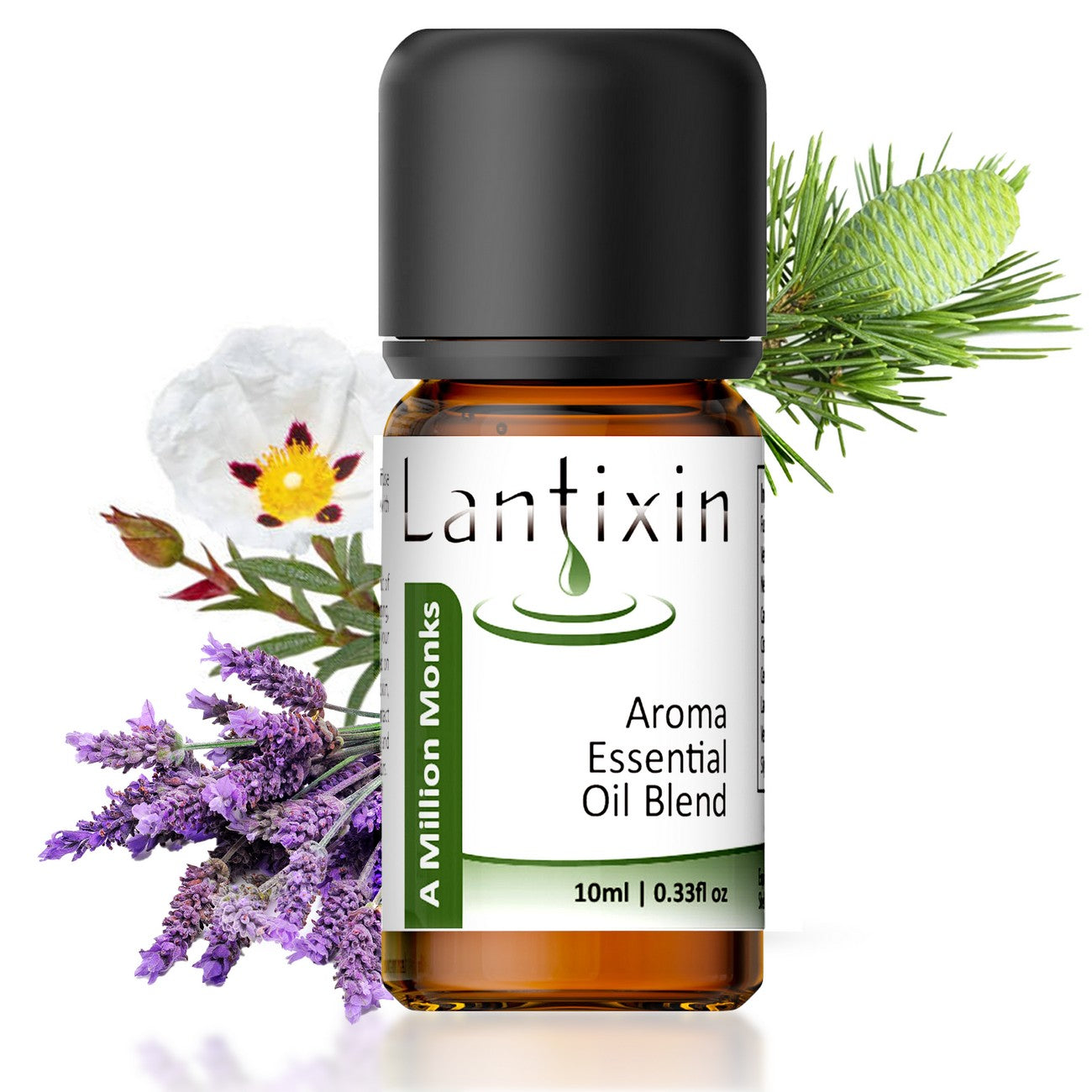 Lantixin A Million Monks Essential Oils For Diffusers For Home - No Chemical Additives Safe For Kids and Pets - Cedrus Deodara, Lavender, and Cistus Aromatherapy Oils - Oil Scents For Home - 0.3 oz