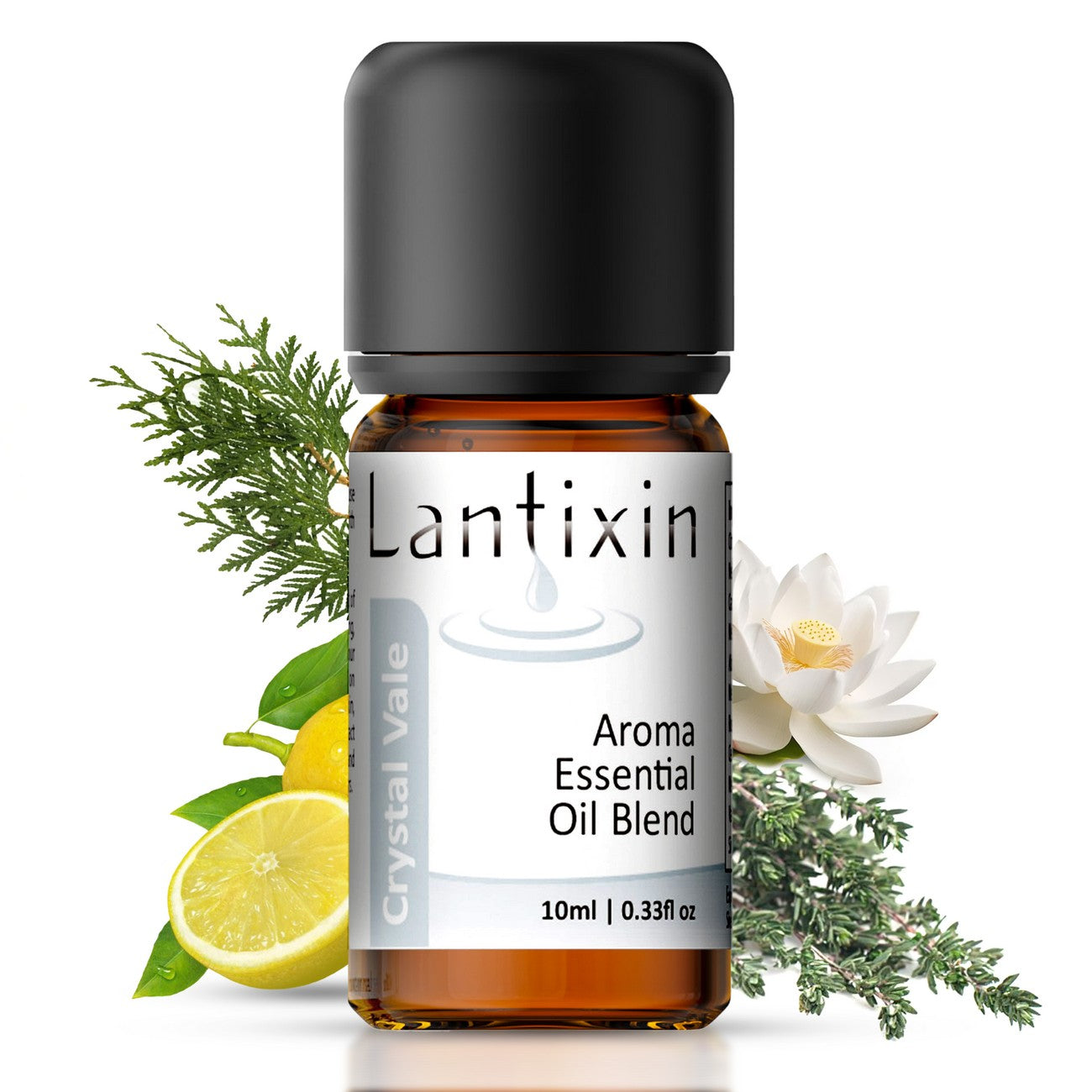 Lantixin Crystal Vale Aroma Essential Oils For Diffusers For Home - No Chemical Additives Safe For Kids and Pets - Fir, Lotus, And Cypress Aromatherapy Oils - Diffuser Oil Scents For Home - 0.3 oz