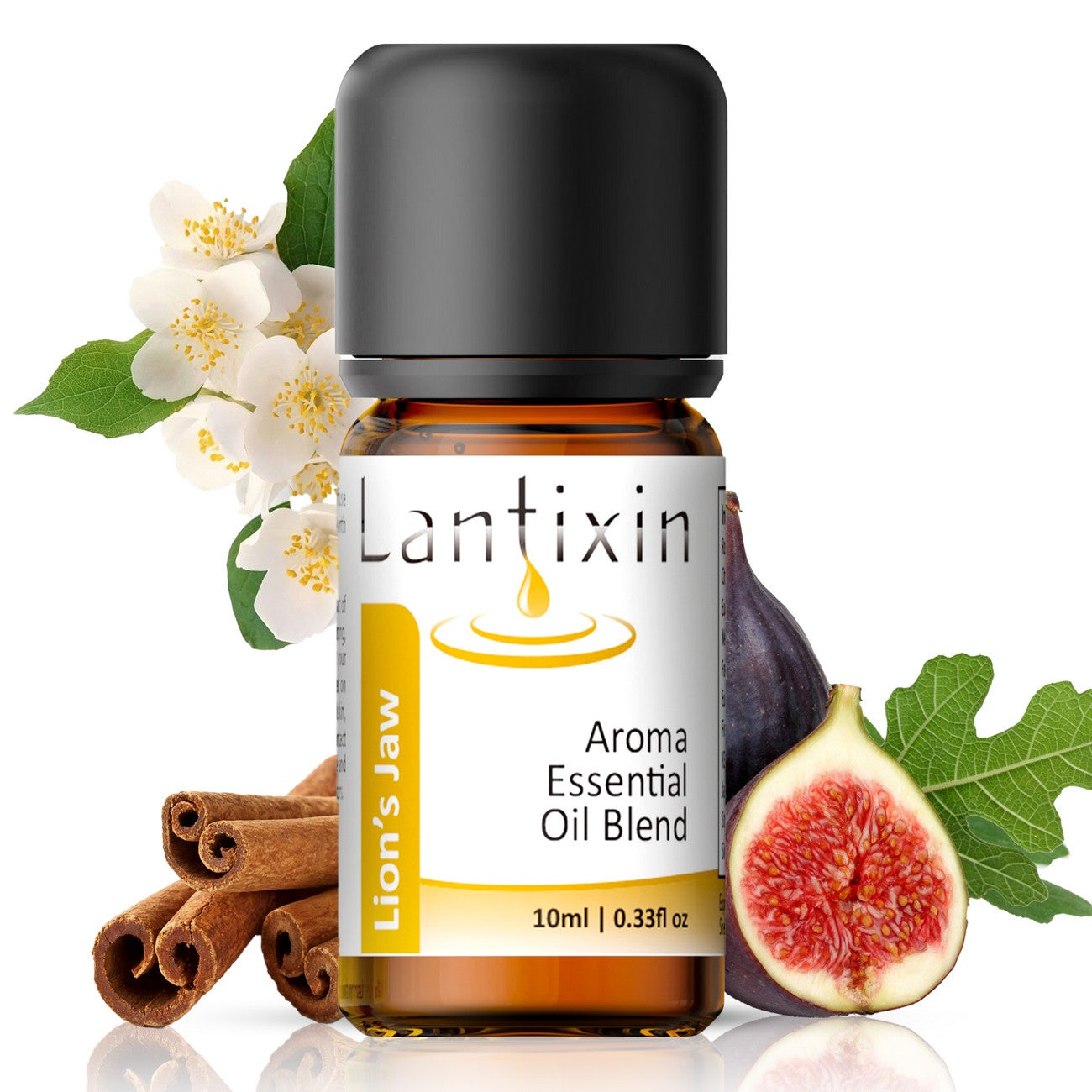 Lantixin Lion’s Jaw Aroma Essential Oils For Diffusers For Home - No Chemical Additives Safe For Kids and Pets - Fig, Cinnamon, And Jasmine Aromatherapy Oils - Diffuser Oil Scents For Home - 0.3 oz