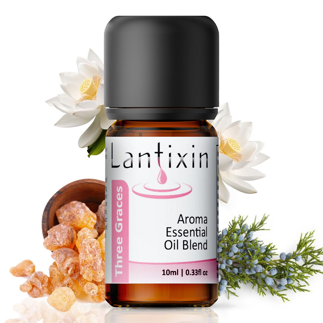 Lantixin Three Graces Essential Oils For Diffusers For Home - No Chemical Additives Safe For Kids and Pets - Juniper, Frankincense And Lotus Aromatherapy Oils - Oil Scents For Home - 0.3 oz